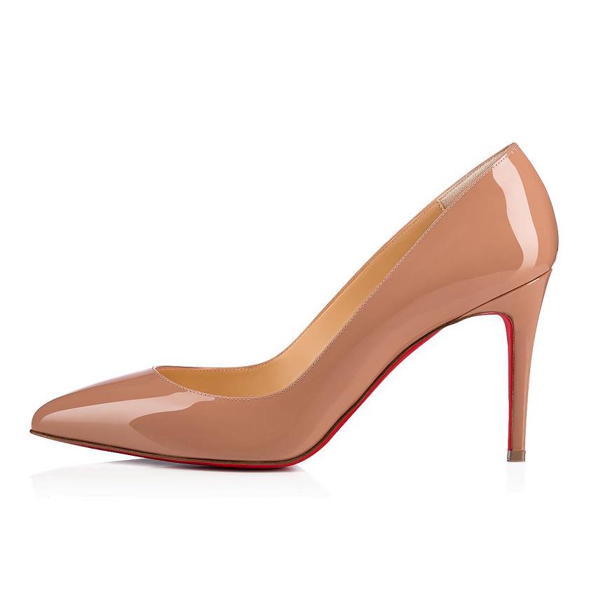 Women's Christian Louboutin Pigalle 85mm Patent Leather Pumps - Nude [0852-193]